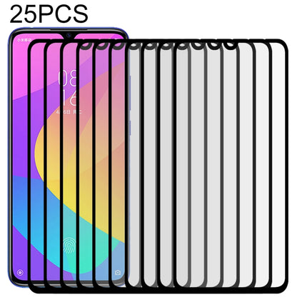 25 ชิ้น 9H เต็มหน้าจอฟิล์มกระจกนิรภัยแบบเต็มสำหรับ Xiaomi Mi CC9, For Xiaomi Mi CC9 (25 PCS)