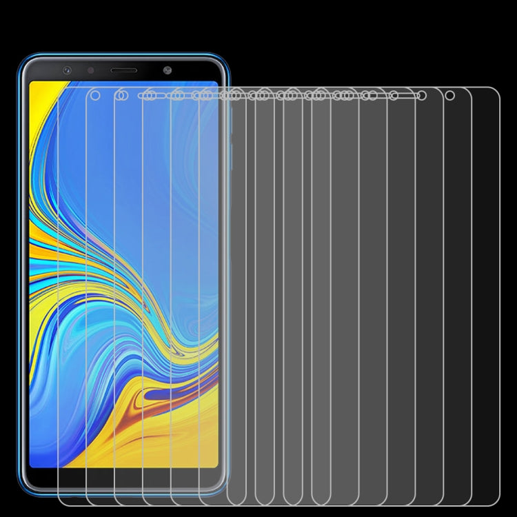 50 ชิ้น 0.26mm 9H 2.5D ฟิล์มกระจกนิรภัยสำหรับ Galaxy A7 (2018) ไม่มีแพ็คเกจขายปลีก, For Galaxy A7 (2018)