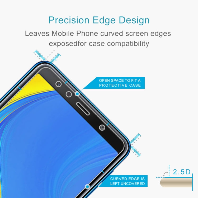 50 ชิ้น 0.26mm 9H 2.5D ฟิล์มกระจกนิรภัยสำหรับ Galaxy A7 (2018) ไม่มีแพ็คเกจขายปลีก, For Galaxy A7 (2018)