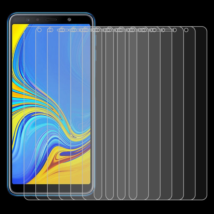 50 ชิ้น 0.26mm 9H 2.5D ฟิล์มกระจกนิรภัยสำหรับ Galaxy A7 (2018) ไม่มีแพ็คเกจขายปลีก, For Galaxy A7 (2018)