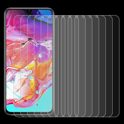 50 ชิ้น 0.26 มิลลิเมตร 9H 2.5D ฟิล์มกระจกนิรภัยสำหรับ Galaxy A70 ไม่มีแพ็คเกจขายปลีก, For Galaxy A70