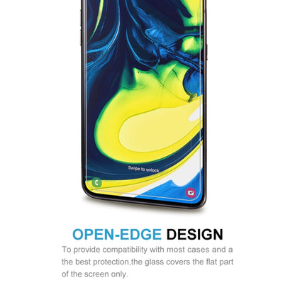 50 ชิ้น 0.26 มิลลิเมตร 9H 2.5D ฟิล์มกระจกนิรภัยสำหรับ Galaxy A80 / A90 ไม่มีแพ็คเกจขายปลีก, For Galaxy A80