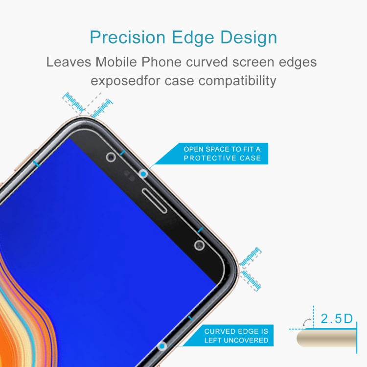 50 ชิ้น 0.26mm 9H 2.5D ฟิล์มกระจกนิรภัยสำหรับ Galaxy J4 + ไม่มีแพ็คเกจขายปลีก, For Galaxy J4+