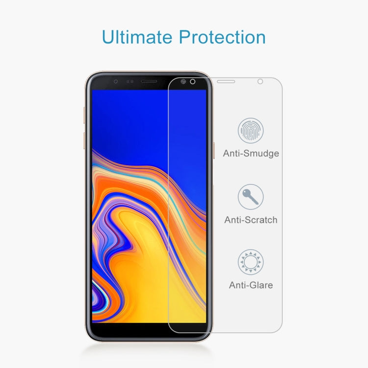 50 ชิ้น 0.26mm 9H 2.5D ฟิล์มกระจกนิรภัยสำหรับ Galaxy J4 + ไม่มีแพ็คเกจขายปลีก, For Galaxy J4+