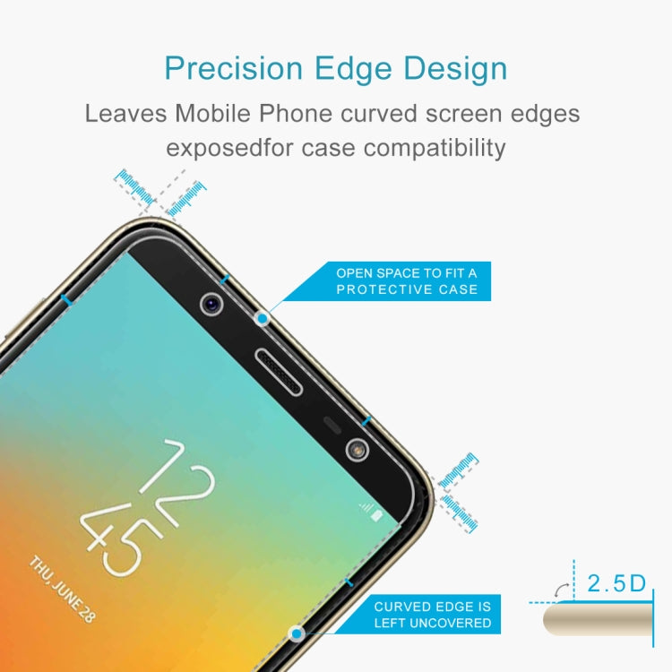 ฟิล์มกระจกนิรภัย 0.26 มม. 9H 2.5D สำหรับ Galaxy J8+, For Galaxy J8+ (1 PC)