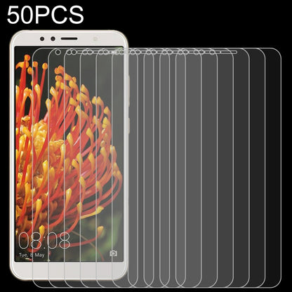 50 ชิ้น 0.26mm 9H 2.5D ฟิล์มกระจกนิรภัยสำหรับ Huawei Y6 2018 ไม่มีแพ็คเกจขายปลีก, For Y6 2018