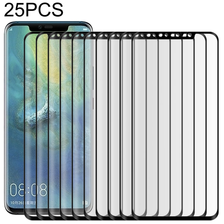 25 ชิ้น 0.3mm 9H ความแข็งพื้นผิว 3D ขอบโค้งแบบเต็มหน้าจอฟิล์มกระจกนิรภัยกันฝุ่นสำหรับ Huawei Mate 20 Pro, For Huawei Mate 20 Pro, Dust-proof