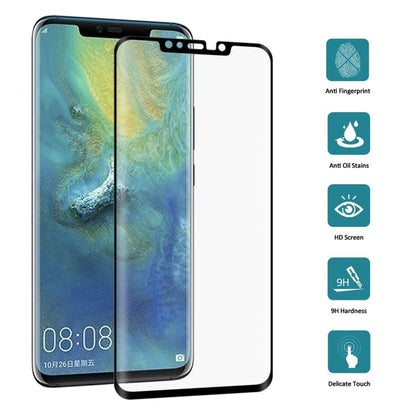 25 ชิ้น 0.3mm 9H ความแข็งพื้นผิว 3D ขอบโค้งแบบเต็มหน้าจอฟิล์มกระจกนิรภัยกันฝุ่นสำหรับ Huawei Mate 20 Pro, For Huawei Mate 20 Pro, Dust-proof