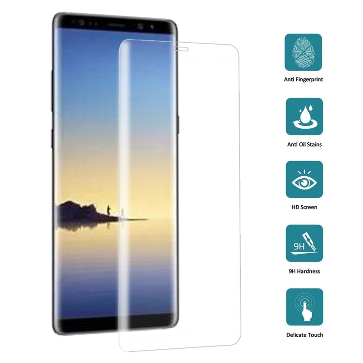 25 ชิ้นสำหรับ Galaxy Note 8 0.3 มิลลิเมตร 9 H ความแข็งพื้นผิว 3D โค้งผ้าไหมหน้าจอแบบเต็มหน้าจอกระจกนิรภัยป้องกันหน้าจอ, For Galaxy Note 8 (25 PCS), For Galaxy Note 8, Silk-screen