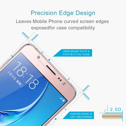 50 ชิ้นสำหรับ Galaxy J5 (2017) / J530 (เวอร์ชั่นอเมริกา) 0.3 มม. 9H ความแข็งพื้นผิว 2.5D กระจกนิรภัยป้องกันการระเบิดฟิล์มไม่เต็มหน้าจอไม่มีแพ็คเกจขายปลีก, For Galaxy J5 (2017) / J530 (US Version)(50 PCS)