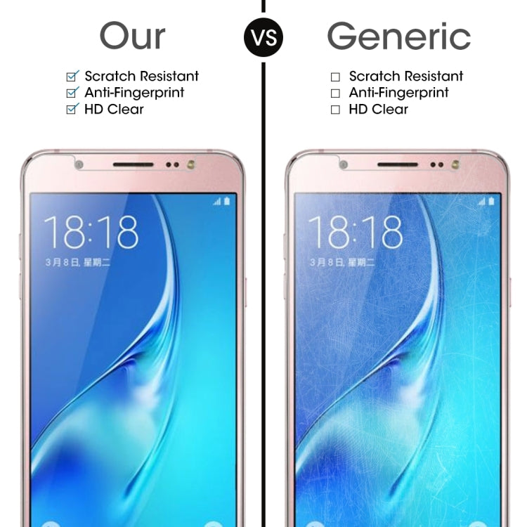 50 ชิ้นสำหรับ Galaxy J5 (2017) / J530 (เวอร์ชั่นอเมริกา) 0.3 มม. 9H ความแข็งพื้นผิว 2.5D กระจกนิรภัยป้องกันการระเบิดฟิล์มไม่เต็มหน้าจอไม่มีแพ็คเกจขายปลีก, For Galaxy J5 (2017) / J530 (US Version)(50 PCS)