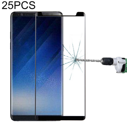 25 ชิ้นสำหรับ Galaxy Note 8 0.3 มิลลิเมตร 9 H ความแข็งพื้นผิว 3D โค้งผ้าไหมหน้าจอไม่เต็มหน้าจอกระจกกันรอยหน้าจอ, For Galaxy Note 8