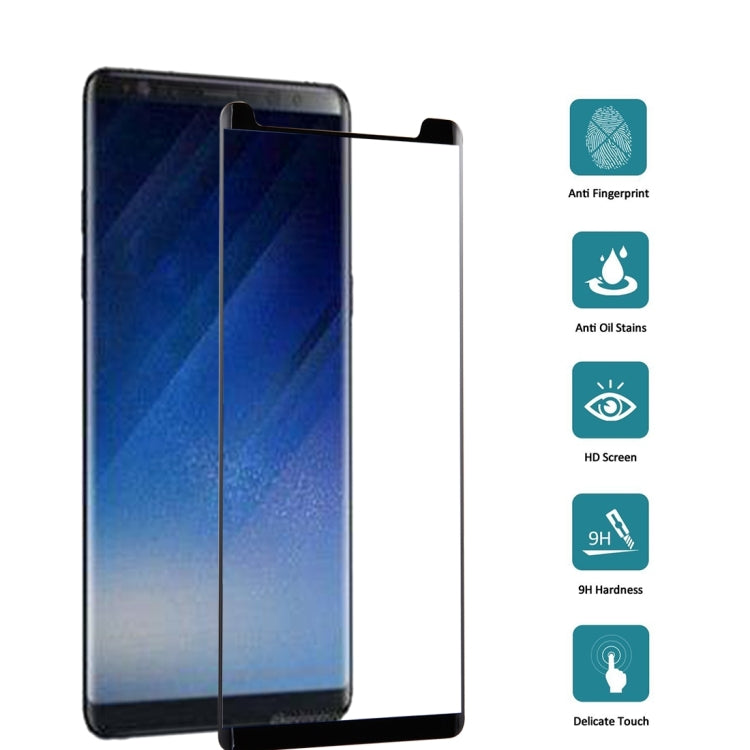 25 ชิ้นสำหรับ Galaxy Note 8 0.3 มิลลิเมตร 9 H ความแข็งพื้นผิว 3D โค้งผ้าไหมหน้าจอไม่เต็มหน้าจอกระจกกันรอยหน้าจอ, For Galaxy Note 8