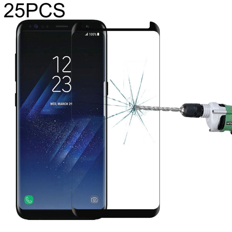 25 ชิ้นสำหรับ Galaxy S8 / G950 Case Friendly หน้าจอโค้งฟิล์มกระจกนิรภัย, For Galaxy S8 / G950