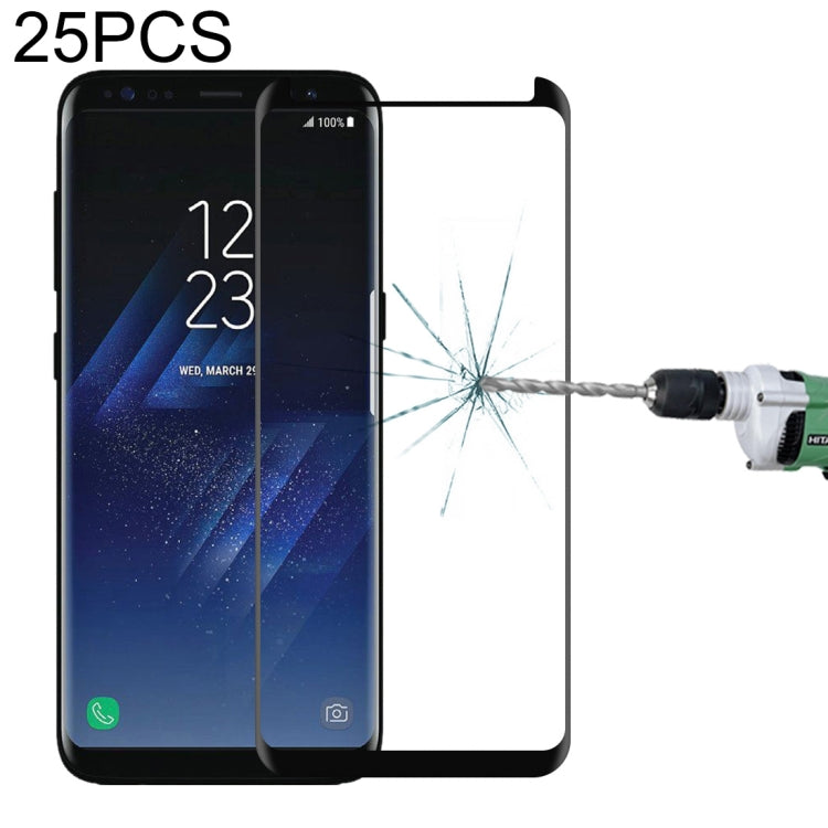 25 ชิ้นสำหรับ Galaxy S8 / G950 Case Friendly หน้าจอโค้งฟิล์มกระจกนิรภัย, For Galaxy S8 / G950