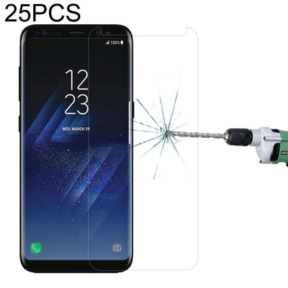 25 ชิ้นสำหรับ Galaxy S8 / G950 Case Friendly หน้าจอโค้งฟิล์มกระจกนิรภัย, For Galaxy S8 / G950