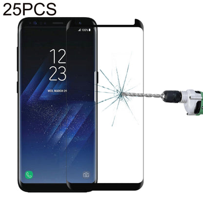 25 ชิ้นสำหรับ Galaxy S8 Plus / G955 0.26mm 9H ความแข็งพื้นผิว 3D ป้องกันการระเบิดไม่เต็มขอบกาวหน้าจอโค้งกรณีที่เป็นมิตรฟิล์มกระจกนิรภัย, For Galaxy S8 Plus / G955