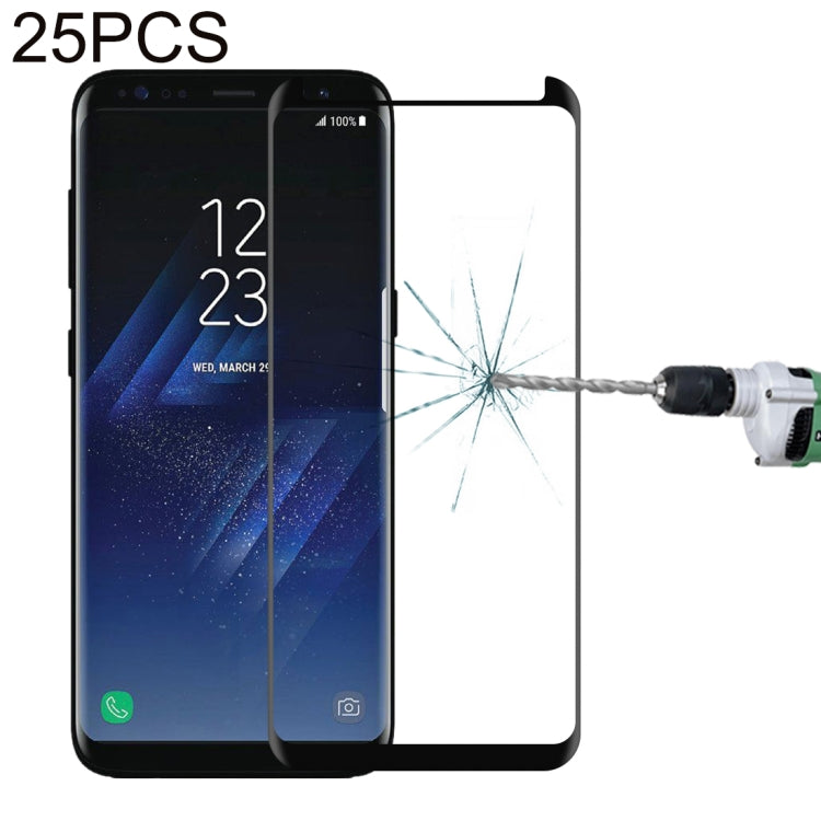 25 ชิ้นสำหรับ Galaxy S8 Plus / G955 0.26mm 9H ความแข็งพื้นผิว 3D ป้องกันการระเบิดไม่เต็มขอบกาวหน้าจอโค้งกรณีที่เป็นมิตรฟิล์มกระจกนิรภัย, For Galaxy S8 Plus / G955