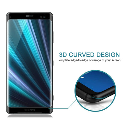 25 ชิ้นสำหรับ Sony Xperia XZ3 0.3mm 9H ความแข็งพื้นผิว 3D ขอบโค้งแบบเต็มหน้าจอฟิล์มกระจกนิรภัย, For Sony Xperia XZ3