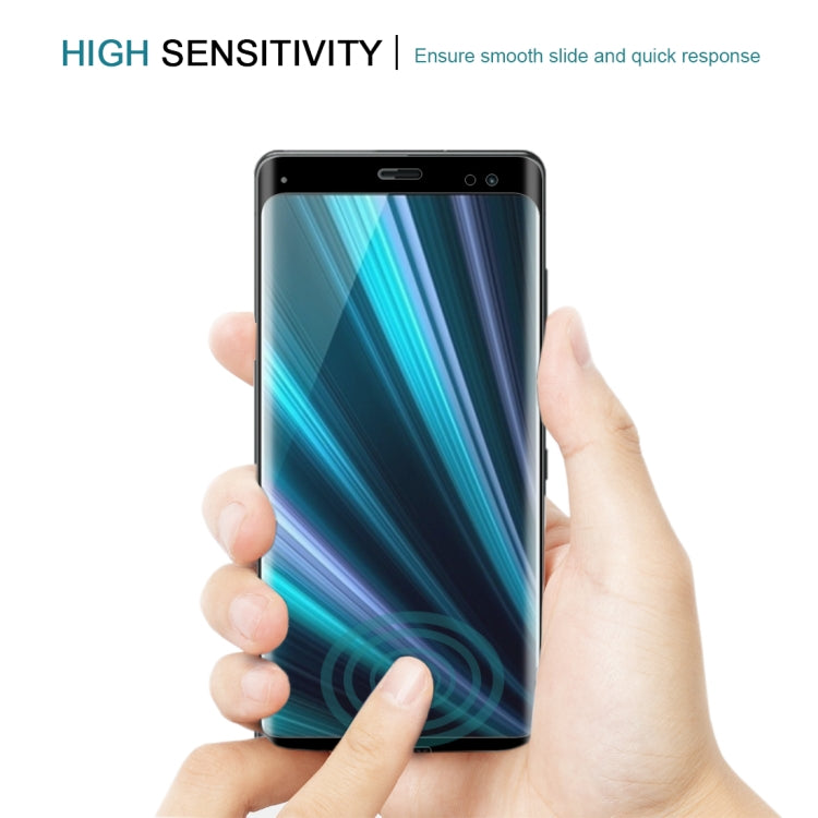 25 ชิ้นสำหรับ Sony Xperia XZ3 0.3mm 9H ความแข็งพื้นผิว 3D ขอบโค้งแบบเต็มหน้าจอฟิล์มกระจกนิรภัย, For Sony Xperia XZ3