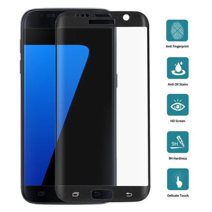 25 ชิ้นสำหรับ Galaxy S7 ขอบ / G935 0.26 มิลลิเมตร 9H ความแข็งพื้นผิว 3D ป้องกันการระเบิด Colorized ผ้าไหมหน้าจอกระจกฟิล์มแบบเต็มหน้าจอ