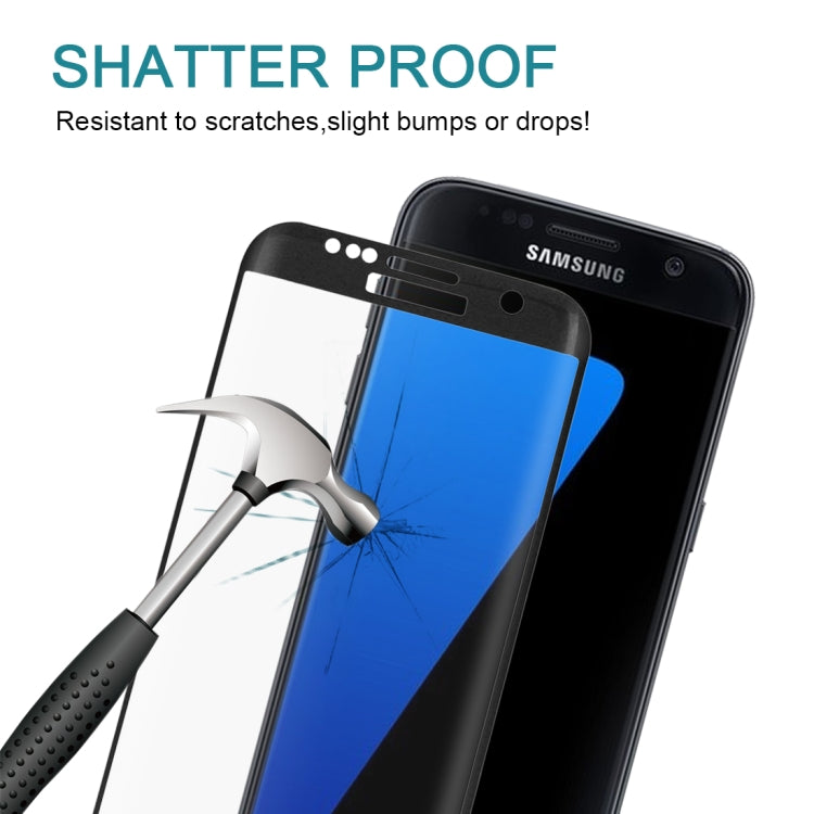 25 ชิ้นสำหรับ Galaxy S7 ขอบ / G935 0.26 มิลลิเมตร 9H ความแข็งพื้นผิว 3D ป้องกันการระเบิด Colorized ผ้าไหมหน้าจอกระจกฟิล์มแบบเต็มหน้าจอ