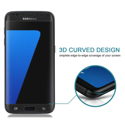 25 ชิ้นสำหรับ Galaxy S7 ขอบ / G935 0.26 มิลลิเมตร 9H ความแข็งพื้นผิว 3D ป้องกันการระเบิด Colorized ผ้าไหมหน้าจอกระจกฟิล์มแบบเต็มหน้าจอ