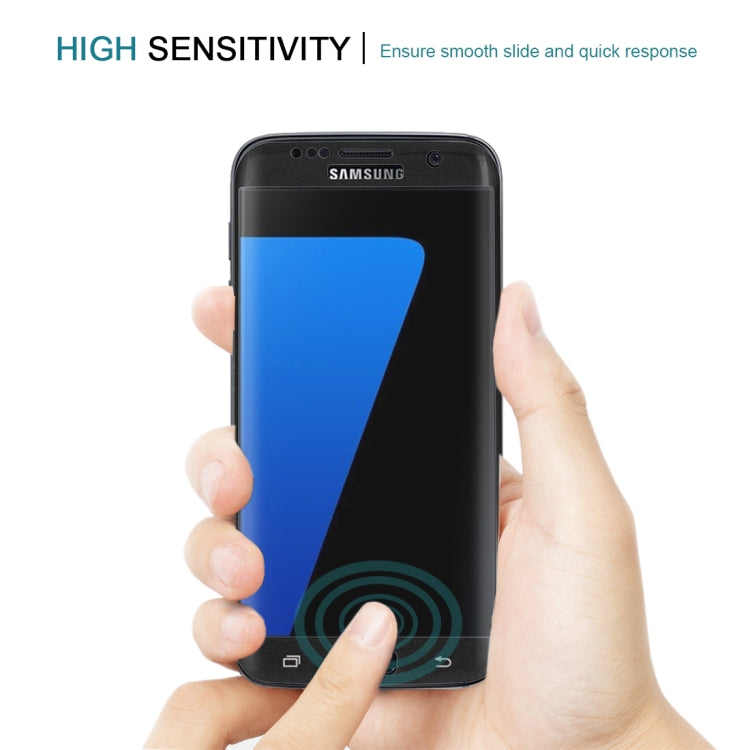 25 ชิ้นสำหรับ Galaxy S7 ขอบ / G935 0.26 มิลลิเมตร 9H ความแข็งพื้นผิว 3D ป้องกันการระเบิด Colorized ผ้าไหมหน้าจอกระจกฟิล์มแบบเต็มหน้าจอ