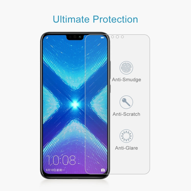 ฟิล์มกระจกนิรภัยป้องกันการระเบิด 0.26 มม. 9H 2.5D สำหรับ Huawei Honor 8X, For Honor 8X