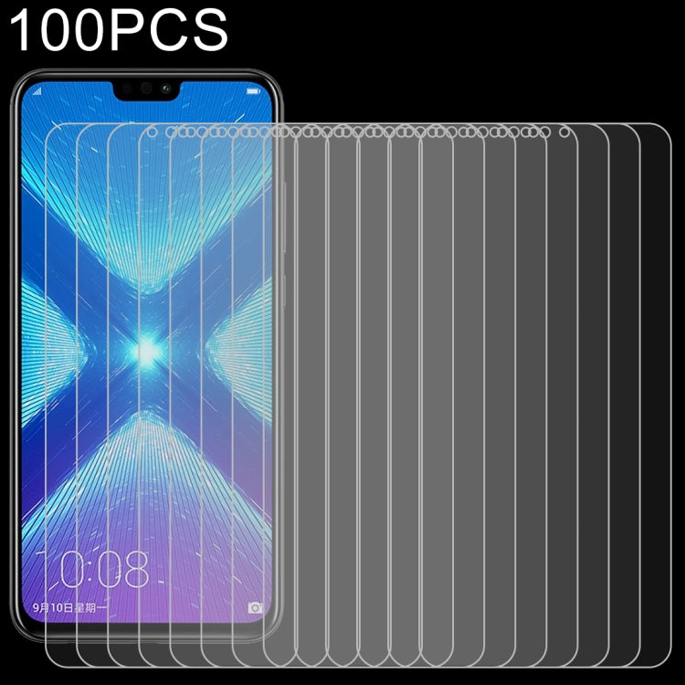 100 ชิ้น 0.26mm 9H 2.5D ฟิล์มกระจกนิรภัยป้องกันการระเบิดสำหรับ Huawei Honor 8X, Huawei Honor 8X