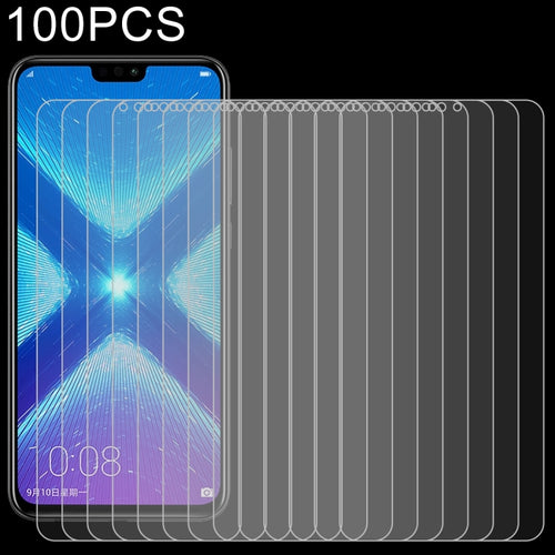 100 ชิ้น 0.26mm 9H 2.5D ฟิล์มกระจกนิรภัยป้องกันการระเบิดสำหรับ Huawei Honor 8X, Huawei Honor 8X