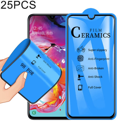 25 ชิ้น 2.5D เต็มกาวเต็มฝาครอบเซรามิกฟิล์มสำหรับ Galaxy A70, For Galaxy A70 (25 PCS)