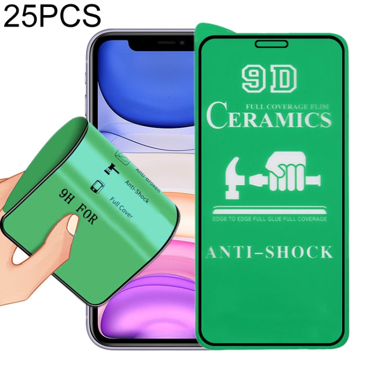 สำหรับ iPhone 11 / XR 25 ชิ้น 2.5D Full กาวเต็มฝาครอบฟิล์มเซรามิก, For iPhone 11 / XR (25 PCS)