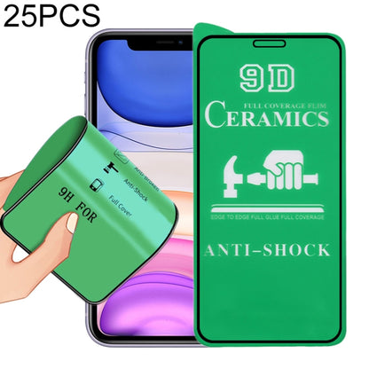 สำหรับ iPhone 11 / XR 25 ชิ้น 2.5D Full กาวเต็มฝาครอบฟิล์มเซรามิก, For iPhone 11 / XR (25 PCS)