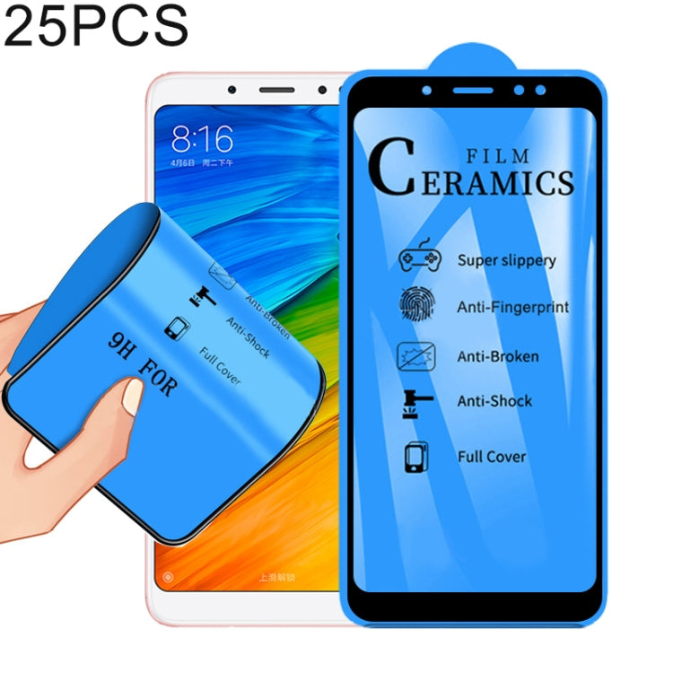 25 ชิ้น 2.5D เต็มกาวเต็มปกเซรามิกฟิล์มสำหรับ Xiaomi R Edmi หมายเหตุ 5 Pro / R Edmi หมายเหตุ 5, For Xiaomi Redmi Note 5 Pro / Redmi Note 5 (25 PCS)