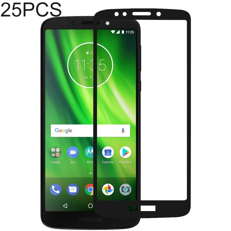 25 ชิ้นเต็มกาวเต็มฝาครอบป้องกันหน้าจอฟิล์มกระจกนิรภัยสำหรับ Motorola Moto G6 Play, For Motorola Moto G6 Play