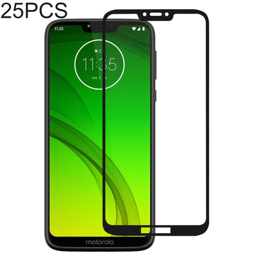 25 ชิ้นเต็มกาวเต็มฝาครอบป้องกันหน้าจอฟิล์มกระจกนิรภัยสำหรับ Motorola Moto G7 Power, For Motorola Moto G7 Power