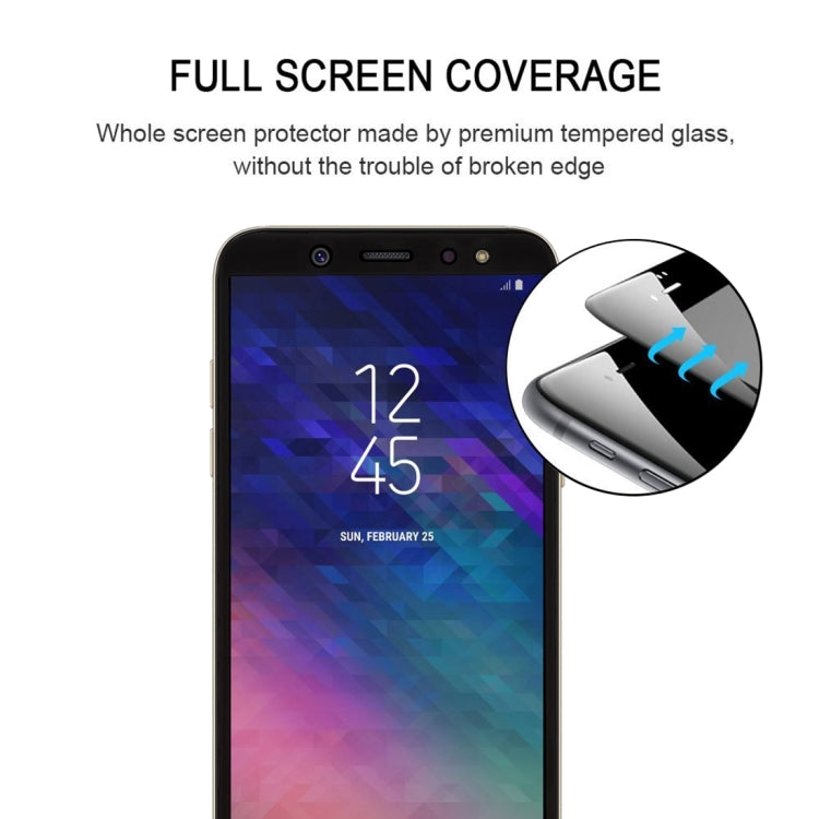 Full กาวเต็มฝาครอบปกป้องหน้าจอฟิล์มกระจกนิรภัยสำหรับ Galaxy A6 + (2018), For Galaxy A6+ (2018)