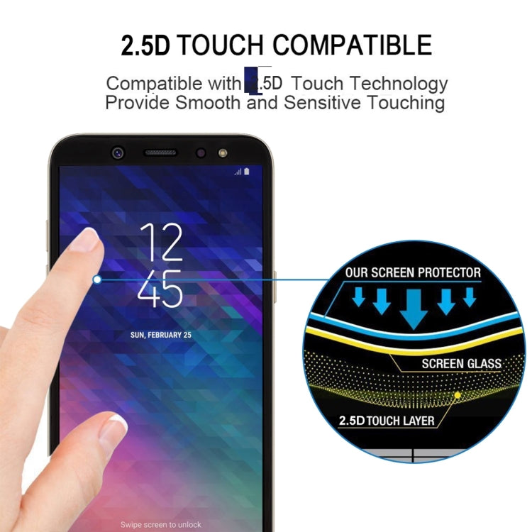 Full กาวเต็มฝาครอบปกป้องหน้าจอฟิล์มกระจกนิรภัยสำหรับ Galaxy A6 + (2018), For Galaxy A6+ (2018)