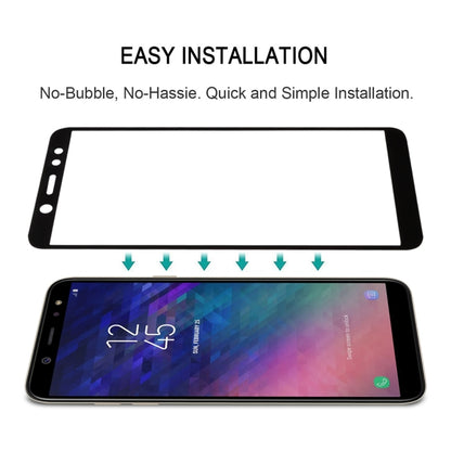 Full กาวเต็มฝาครอบปกป้องหน้าจอฟิล์มกระจกนิรภัยสำหรับ Galaxy A6 + (2018), For Galaxy A6+ (2018)