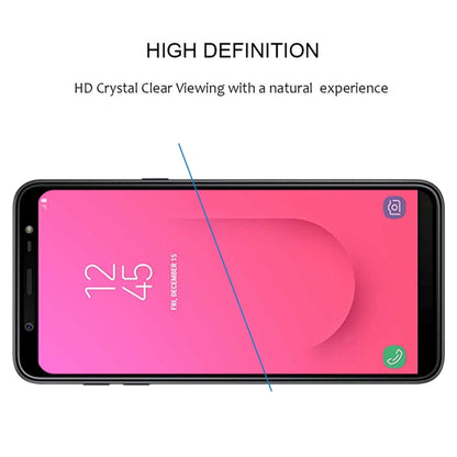Full กาวเต็มฝาครอบปกป้องหน้าจอฟิล์มกระจกนิรภัยสำหรับ Galaxy J8 (2018), For Galaxy J8 (2018)