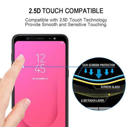 Full กาวเต็มฝาครอบปกป้องหน้าจอฟิล์มกระจกนิรภัยสำหรับ Galaxy J8 (2018), For Galaxy J8 (2018)