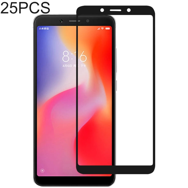25 ชิ้นเต็มกาวเต็มฝาครอบป้องกันหน้าจอฟิล์มกระจกนิรภัยสำหรับ Xiaomi R Edmi 6 และ 6A, For Xiaomi Redmi 6 & 6A