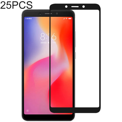 25 ชิ้นเต็มกาวเต็มฝาครอบป้องกันหน้าจอฟิล์มกระจกนิรภัยสำหรับ Xiaomi R Edmi 6 และ 6A, For Xiaomi Redmi 6 & 6A