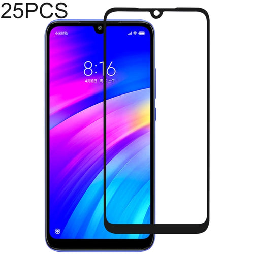 25 ชิ้นเต็มกาวเต็มฝาครอบป้องกันหน้าจอฟิล์มกระจกนิรภัยสำหรับ Xiaomi R Edmi 7, For Xiaomi Redmi 7