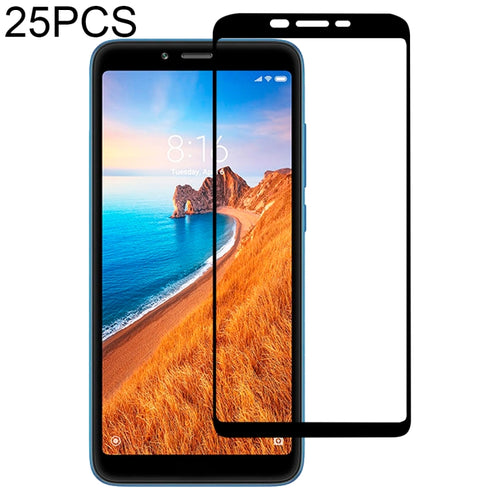 25 ชิ้นเต็มกาวเต็มฝาครอบป้องกันหน้าจอฟิล์มกระจกนิรภัยสำหรับ Xiaomi R Edmi 7A, For Xiaomi Redmi 7A
