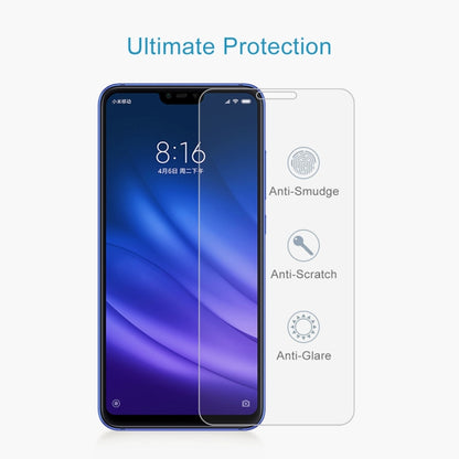 0.26mm 9H ความแข็งพื้นผิว 2.5D ฟิล์มกระจกนิรภัยแบบเต็มหน้าจอสำหรับ Xiaomi Mi 8 Lite, For Mi 8 Lite