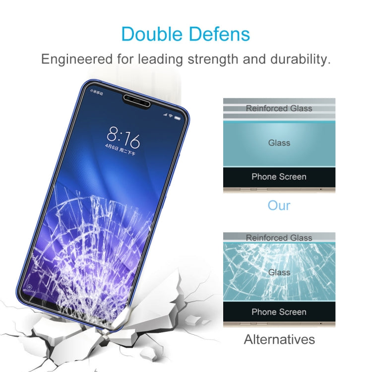 0.26mm 9H ความแข็งพื้นผิว 2.5D ฟิล์มกระจกนิรภัยแบบเต็มหน้าจอสำหรับ Xiaomi Mi 8 Lite, For Mi 8 Lite