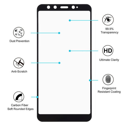 Ultra Thin 9H 3D HD ฟิล์มกระจกนิรภัยคาร์บอนไฟเบอร์แบบเต็มหน้าจอป้องกันการระเบิดสำหรับ Xiaomi Mi 6X / A2, Xiaomi Mi 6X / A2