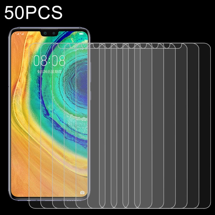 สำหรับ Huawei Mate 30 50 ชิ้น 0.26mm 9H 2.5D ฟิล์มกระจกนิรภัย, For Mate 30